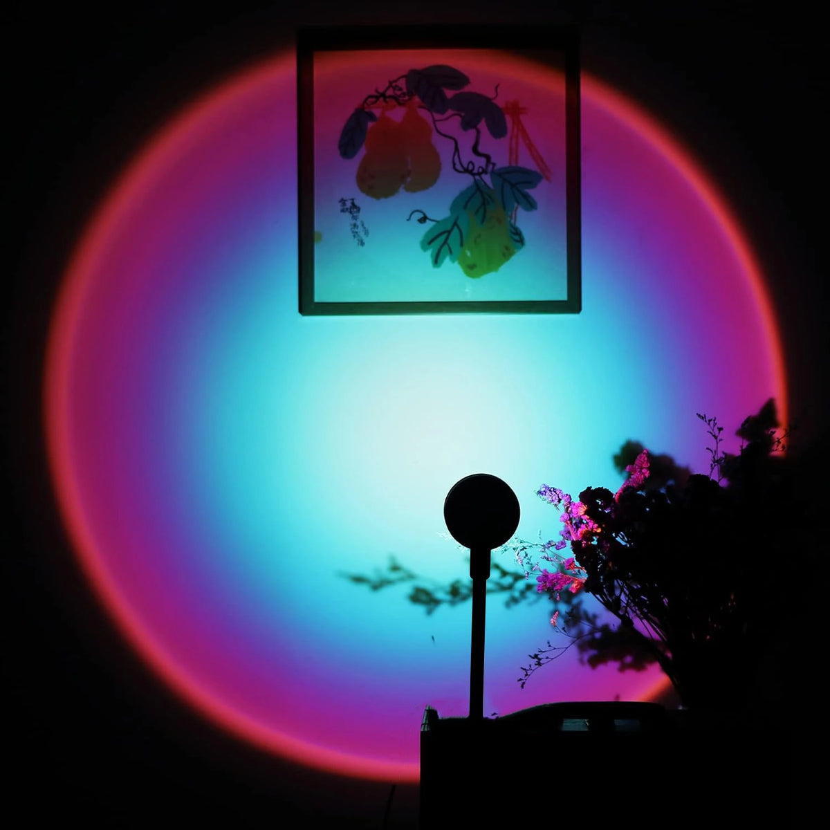 Sunset Projection Lamp glowing